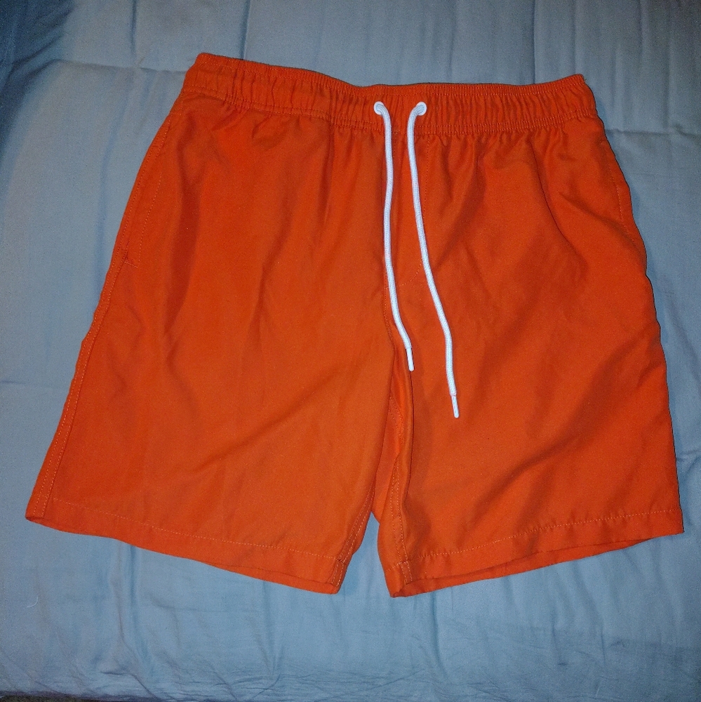Amazon Essentials Orange Athletic Shorts with Elastic Waistband, Size L